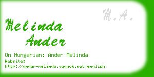 melinda ander business card